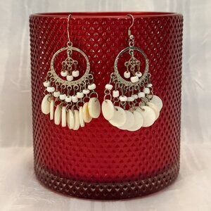 Boho Chic Mother of Pearl Chandelier Earrings